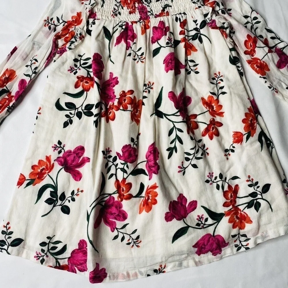 Old Navy Toddler Floral Long Sleeve Peasant Tunic Dress Size 3T
